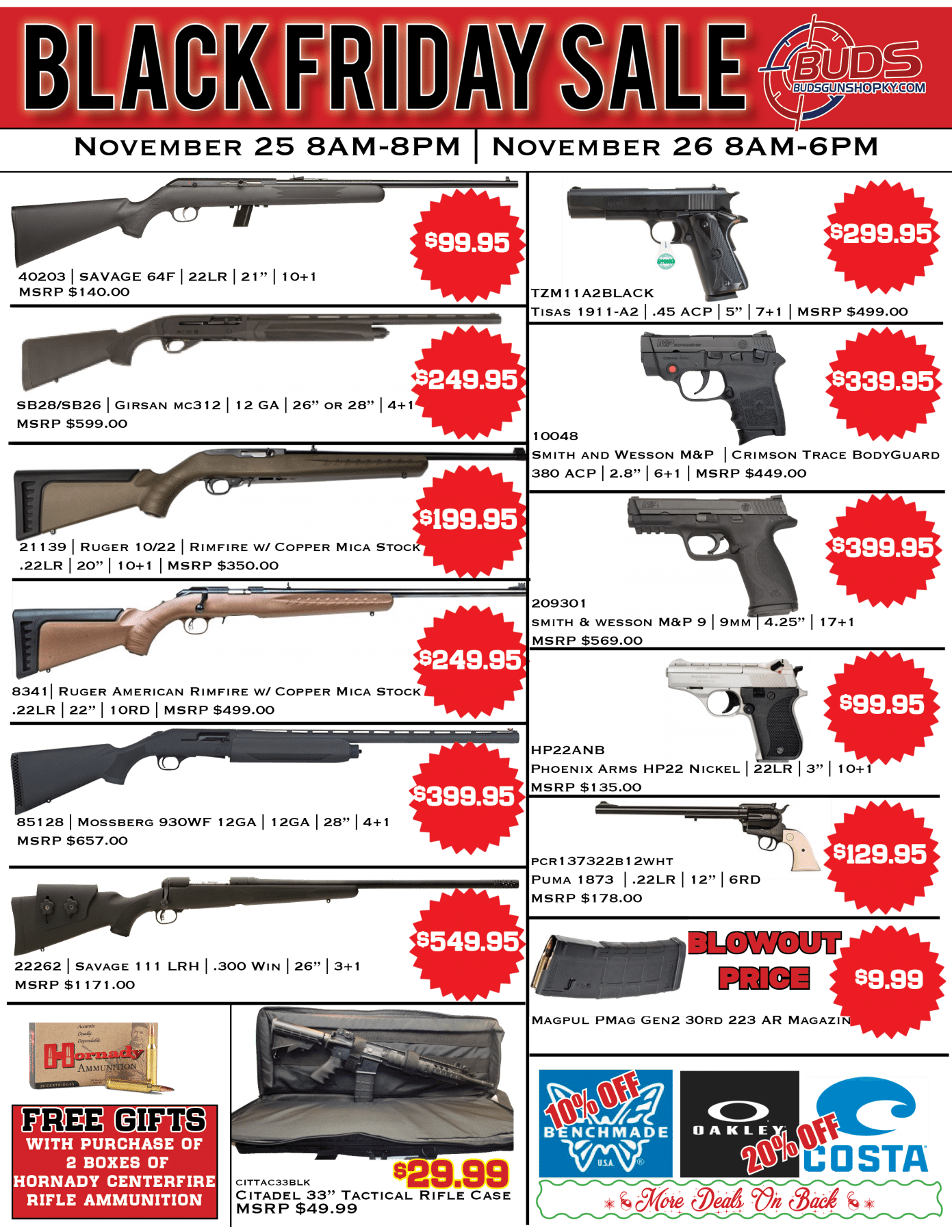 blackfridayflyer Buds Gun Shop & Range, Lexington KY
